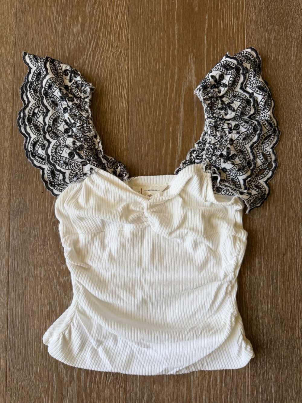 Anthro flutter sleeve top